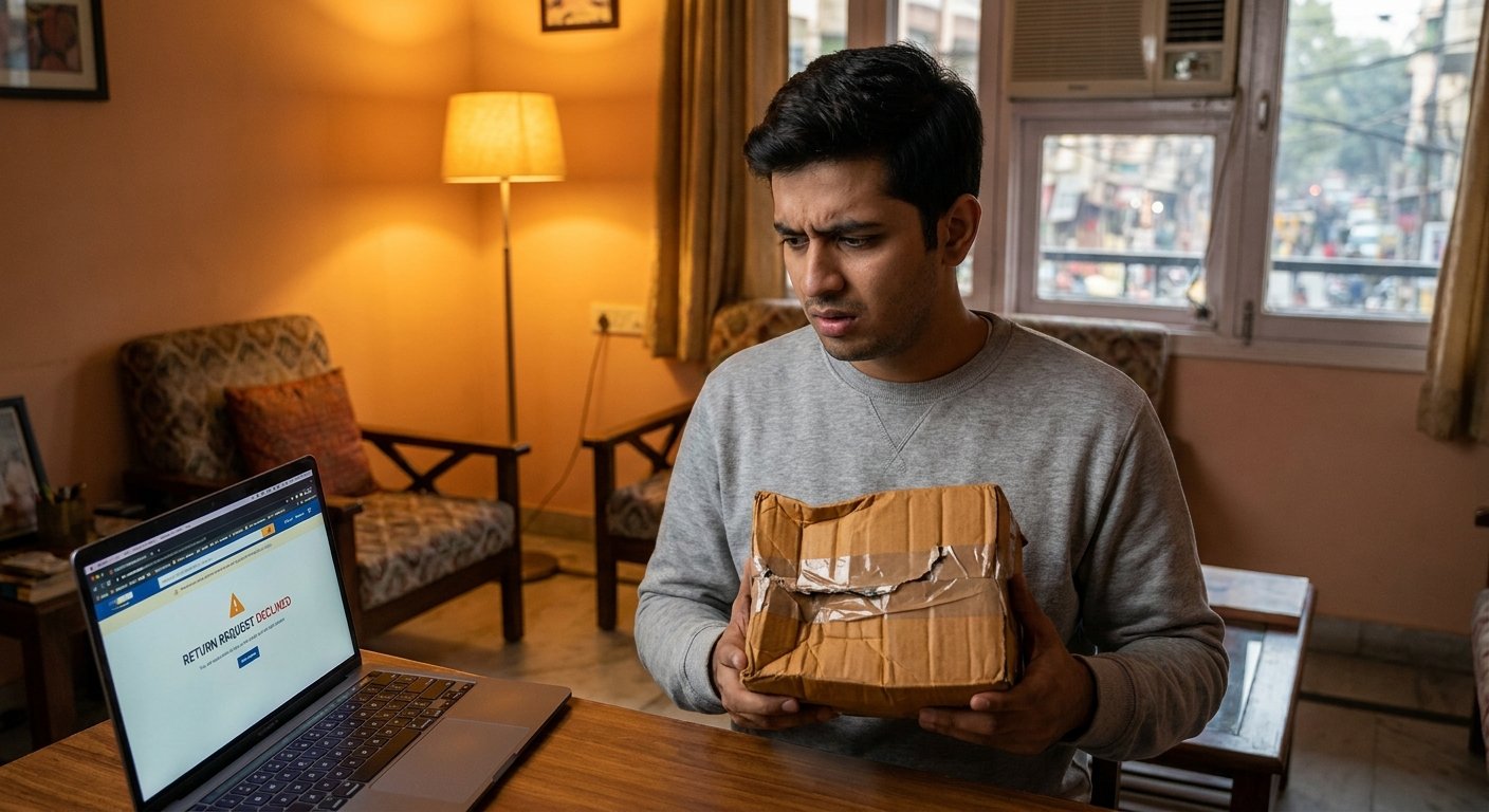 Delhi consumer frustrated with damaged e-commerce delivery and refund rejection