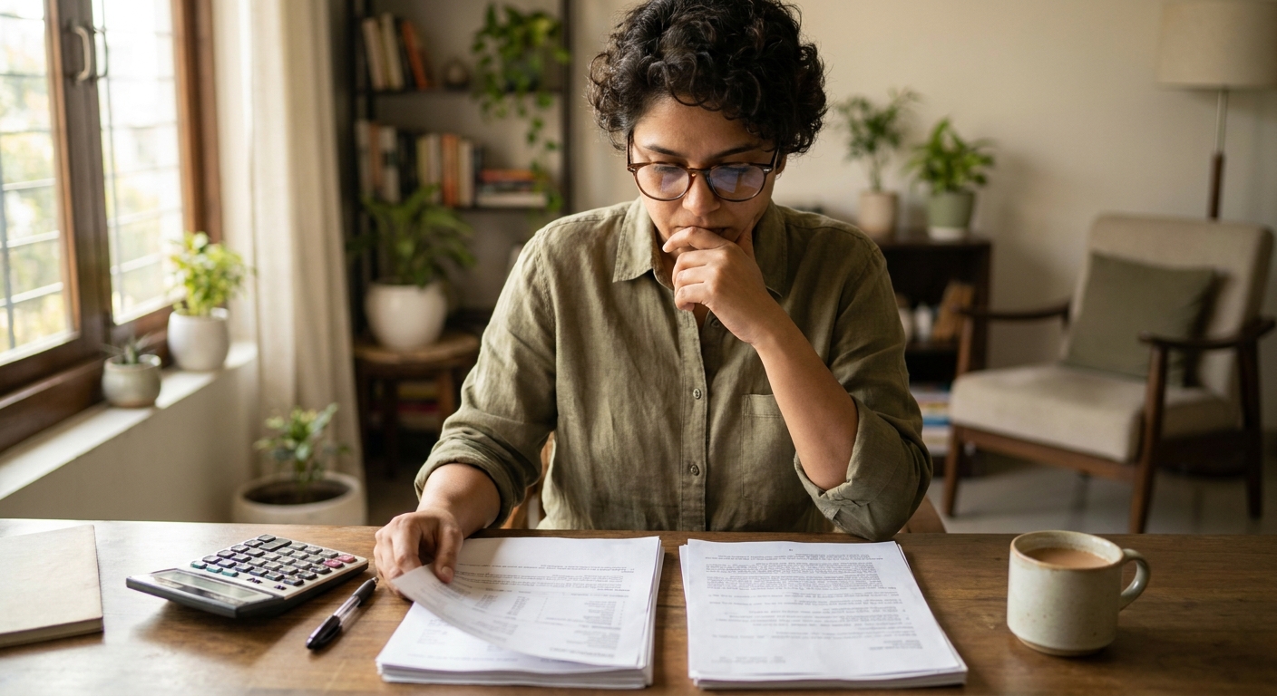 person benchmarking legal documentation cost in India by comparing quotes and reviewing documents carefully