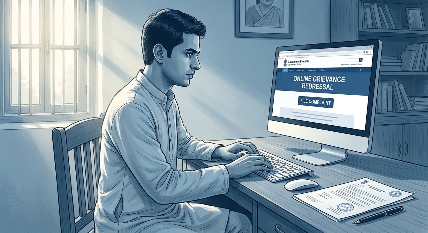 person filing a cybercrime complaint on the government cybercrime portal in India