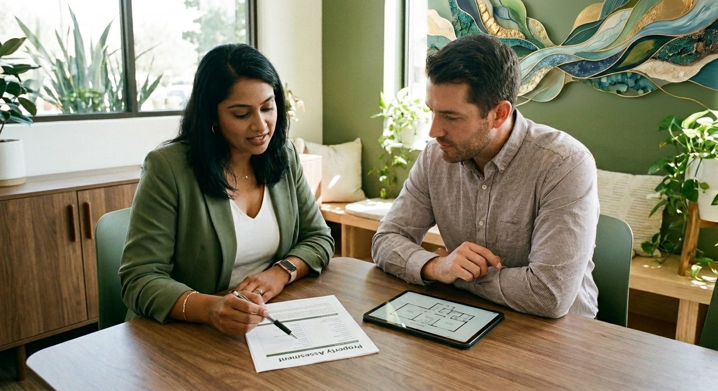 dedicated case manager helping client with property legal documents in Delhi