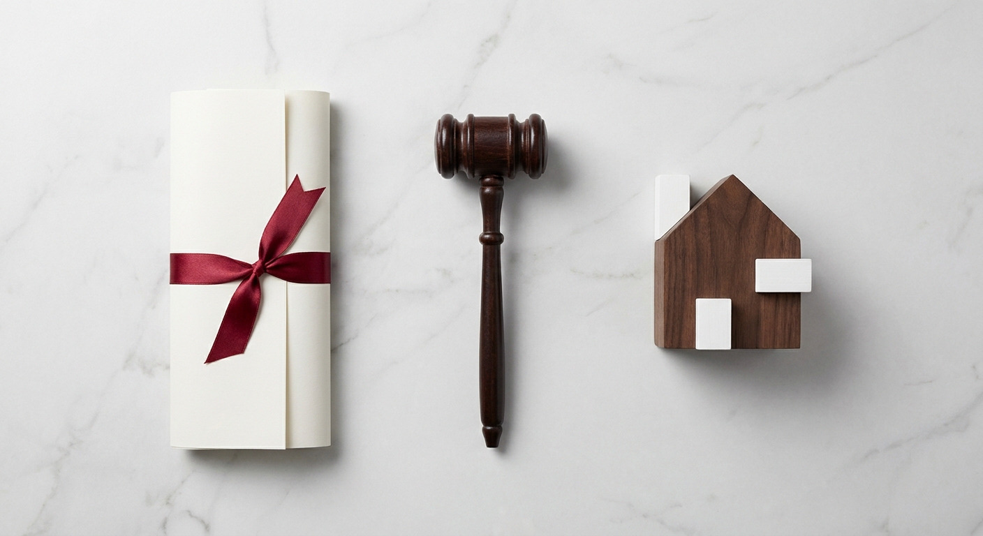 Legal gavel and rent agreement document representing dispute resolution in tenancy law India