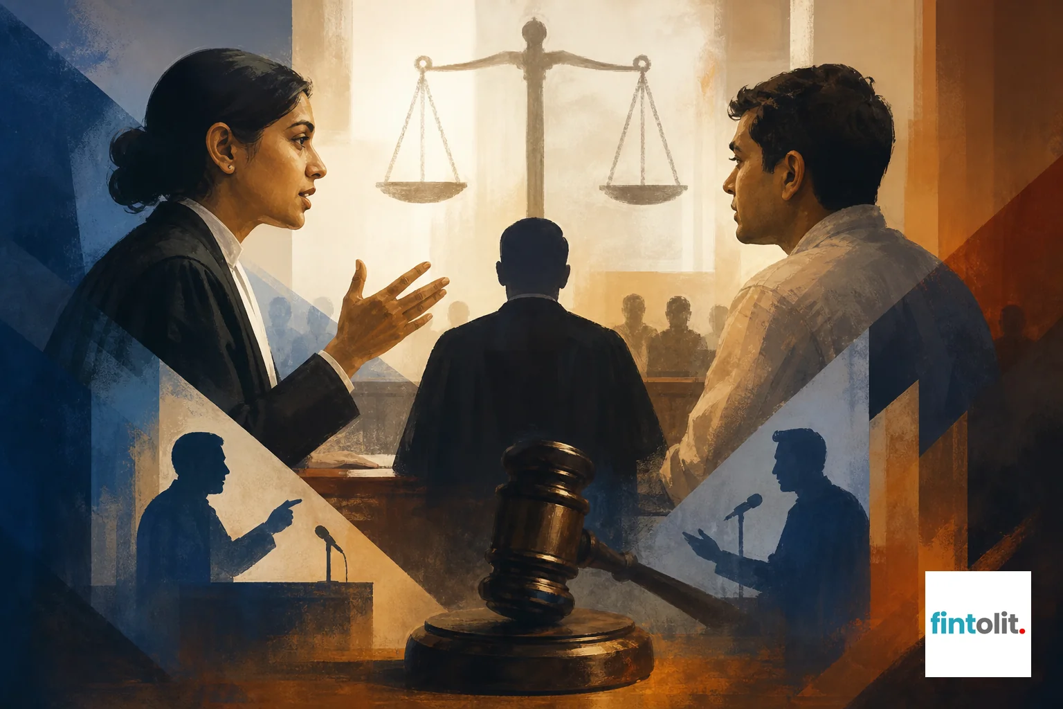 Lawyer preparing case documents at home with a client, representing ongoing trial support. Candid documentary photography of real people mid-moment in a warm home setting, a lawyer reviewing case files and witness statements with a client